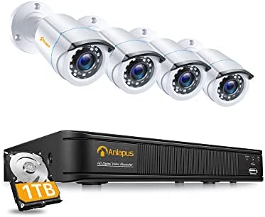 Anlapus H.265+ Full HD 1080P Kit Caméras Surveillance 4X Caméra Extérieure 2MP IP66 avec Enregistreur 8CH en 1080P Disque Dur 1TB APP Gratuite Alerte par E-Mail & Détection de Mouvement Avis, Fiche Technique et Prix au Maroc