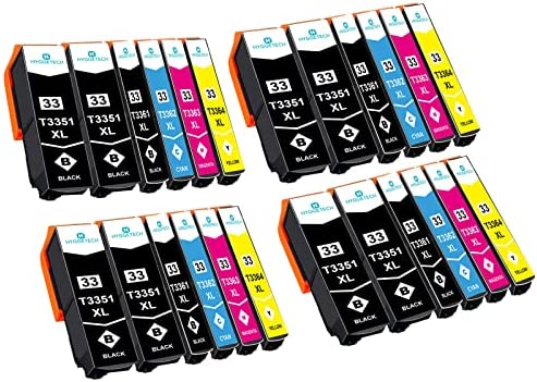 HYGGETECH Lot de 24 Cartouches d'encre compatibles avec Epson 33XL T3351 T3361 T3362 T3363 T3364 Compatible avec Epson Expression Premium XP-645 XP-830 XP-900 XP-530 XP-540 XP-630 XP-635 XP-640Avis,  Fiche Technique et Prix au Maroc