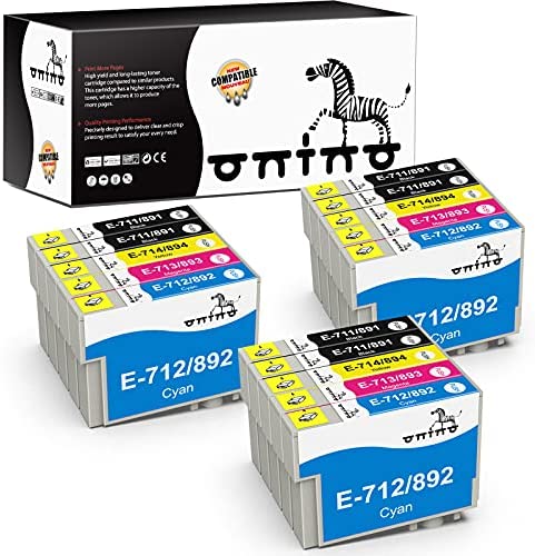 ONINO 15-Pack Compatible Cartouches d'encre T0711 T0712/T0713/T0714 Travailler pour SX110 SX400 SX600FW SX205 SX410 S21,Office BX300F BX610FW B40W, DX4400 DX8400 DX7450 DX5000Avis,  Fiche Technique et Prix au Maroc