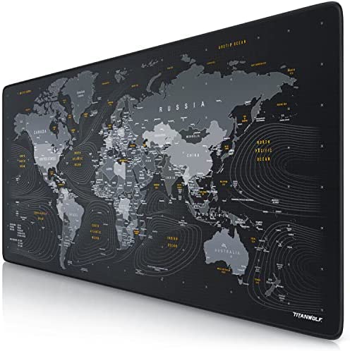 CSL Tapis de souris XXL Speed Gaming Titanwolf - Carte du monde - 900 x 400 mm - XXL - Grande taille - Améliore la précision et la vitesseAvis,  Fiche Technique et Prix au Maroc