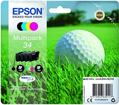 Epson Epson Workforce Pro WF-3720 DW (34/C13T34664020) – Cartouche d'encre multipack (noir, cyan, magenta, jaune)Avis,  Fiche Technique et Prix au Maroc