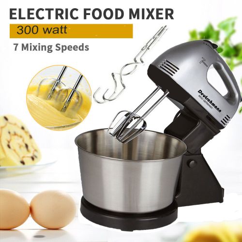 Deutschmann Batteurs sur socle à fouet électrique pour crème de cuisine avec bol 2 crochets pétrisseurs 2 batteurs, Bol en acier inoxydable ,Robot Batteur Multifonctions,
 Fiche Technique et Prix au Maroc