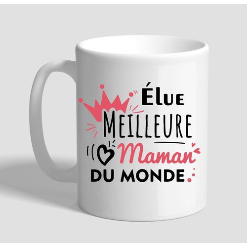 Élue Meilleure Maman du Monde - mug personnalisé, cadeau d'anniversaire, fête des mères
 Fiche Technique et Prix au Maroc