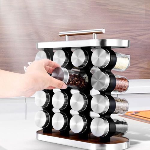 Ensemble 16 Pots Pour Assaisonnement Etagère A Epices Herbes Présentoir Portable Verre Acier Inox
 Fiche Technique et Prix au Maroc