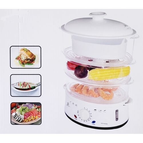 Genial Cuiseur à vapeur électrique riz légumes œufs, 3 paniers avec 1 bol à riz, 900w
 Fiche Technique et Prix au Maroc