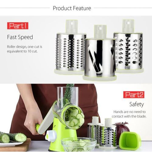 Hachoir multifonction Trancheuse salade Fruit et légumes râpe déchiqueteuse
 Fiche Technique et Prix au Maroc