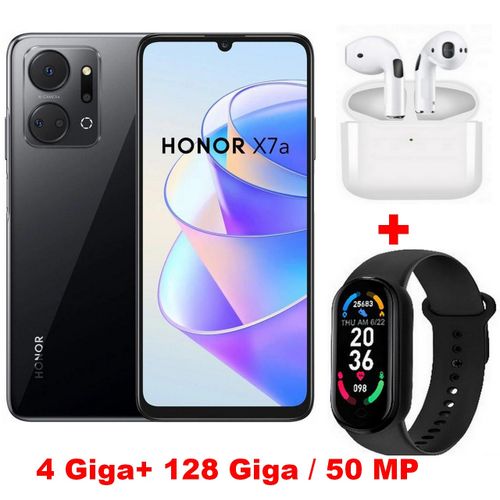 Honor X7A (4GB -128GB) Helio G35 -5000 mAh - 50 MP- NFC-Noir +Kit+ Montre
 Fiche Technique et Prix au Maroc