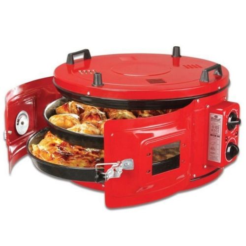 Itimat Four électrique 32 litre rond, fourni avec 2 plats emaillées & grille
 Fiche Technique et Prix au Maroc