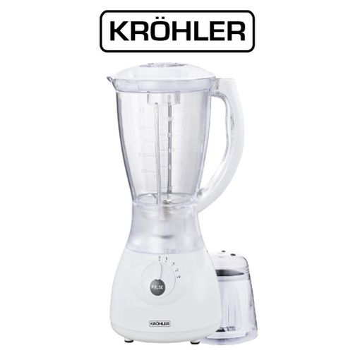 KRÖHLER Blender 300W Mixeur & Moulin  -Blanc- Carafe en Plastic
 Fiche Technique et Prix au Maroc