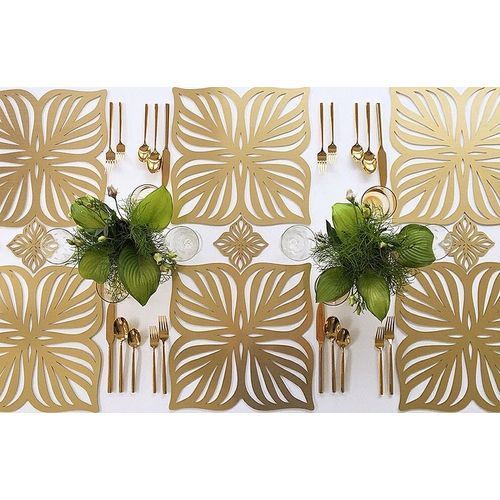 Pack de 6 Sous Plat + 6 Sous Verre en Cuir Or
 Fiche Technique et Prix au Maroc