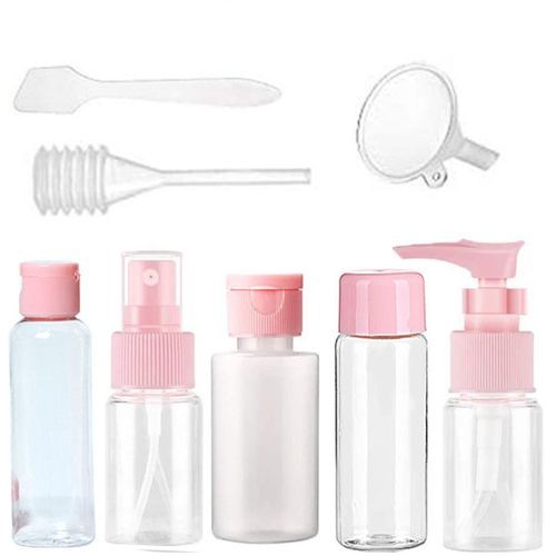 Set de 8 bouteilles de voyage en plastique, Bouteilles de pulvérisation vides
 Fiche Technique et Prix au Maroc