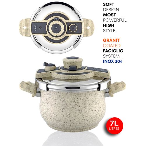 TATCH ULTRA Autocuiseur Cocotte New Generation Faci-ClipsoMinut' INOX 304 /GRANIT 7 Lt
 Fiche Technique et Prix au Maroc