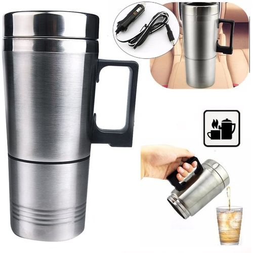 Tasse chauffante en acier inoxydable pour voiture avec chargeur 500 ml 12 V
 Fiche Technique et Prix au Maroc