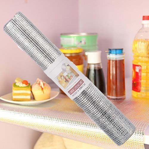 feuille de placard d'argent en aluminium pour tiroir Rouleau, polyvalent facile à couper 45 x 200cm
 Fiche Technique et Prix au Maroc