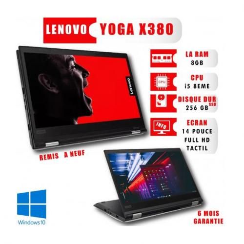 Lenovo ThinkPad X380 Tactile Yoga i5-8250U 13.3" FUL HD RAM 8GB 256 SSD Remis a neuf
 Fiche Technique et Prix au Maroc