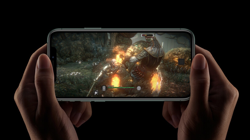 iPhone avec jeu à l'écran.
