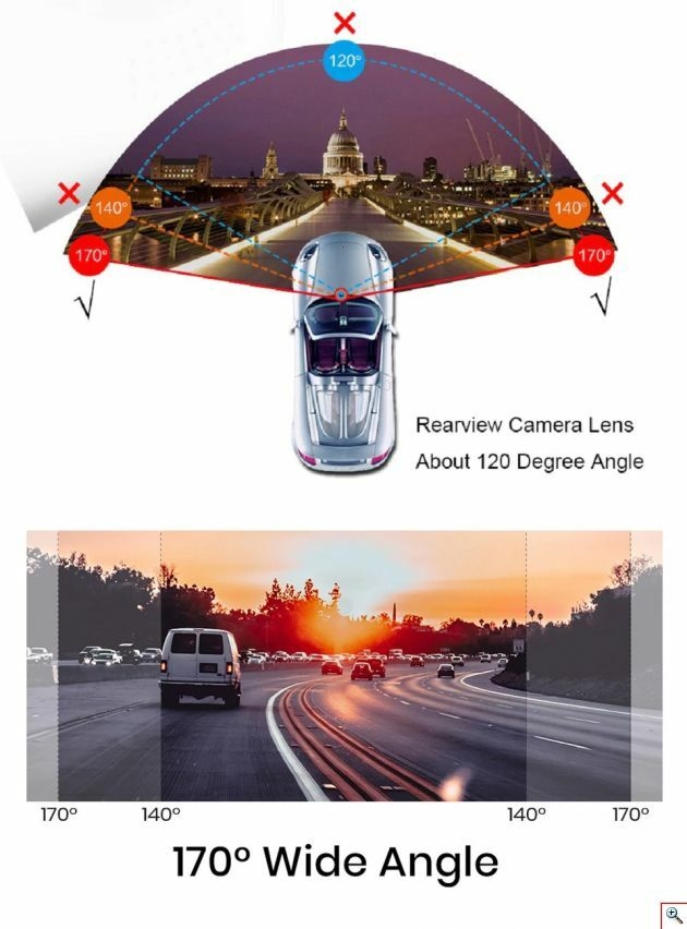 Καθρέπτης Αυτοκινήτου με Οθόνη LCD 4,9'', Ελληνικό Μενού, Κάμερα Καταγραφικό Full HD DVR, Κάμερα Οπισθοπορείας, Αισθητήρα Κίνησης & G Sensor