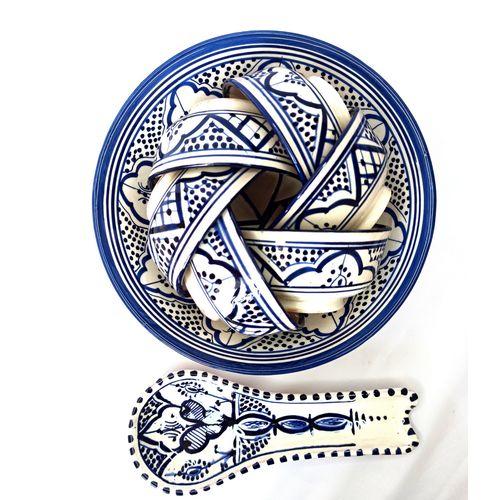 Pack 6 bols de soupe artisanal + grande bol de soupe + assiette pour cuillères
 Fiche Technique et Prix au Maroc