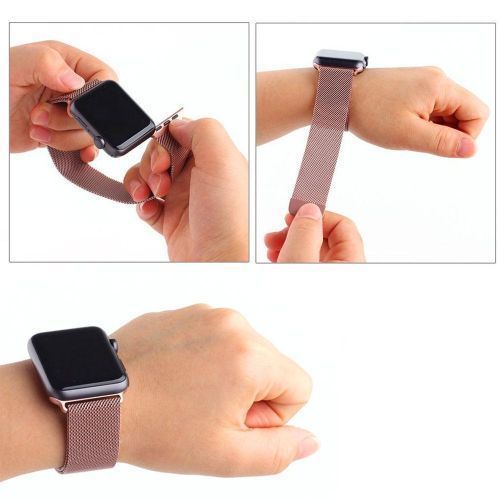 Milanese Loop Magnetic Stainless Steel Watchband for Apple Watch Series 4 & 3 & 2 & 1 42mm & 44mm rose gold
 Fiche Technique et Prix au Maroc