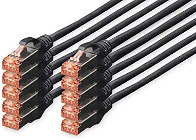 DIGITUS Câble LAN Cat 6-0,5m - 10 pièces - RJ45 Câble réseau - S/FTP Blindé - Compatible Cat 6A & Cat 7 - Noir Avis, Fiche Technique et Prix au Maroc