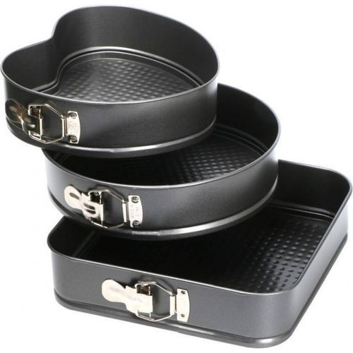 3 moules gâteaux glace:cœur24cm,rond26cm,carree28cm Anti-adhésif+Fond amovible
 Fiche Technique et Prix au Maroc
