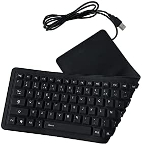 Clavier pliable en silicone USB Wired Français Layout Clavier étanche Rollup clavier pour PC Ordinateur portable Noir (Noir Français) Fiche Technique et Prix au Maroc
