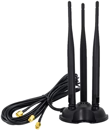 Vecys Antenne WiFi 2.4G /5.8G Double Fréquence 8dBi MIMO Amplificateur Signal Omnidirectionnel Base Magnétique Adaptateur RP-SMA 2m 6.6ft Routeur Carte WiFi Réseau PCIE Antenne Externe WLAN sans Fil Fiche Technique et Prix au Maroc