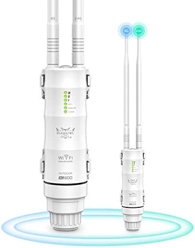 FLASHOWL Extérieure Wifi Répéteur Wi-Fi Prolongateur AC600 Amplificateur De Signal 4 en 1 Dual Band Routeur Sans Fil Weatherproof WiFi Access Point Antennes à gain élevé 2,4G 5 GHz Pont WLAN 600 Mbits Fiche Technique et Prix au Maroc