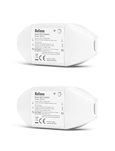 Refoss Interrupteur Intelligent, DIY Interrupteur Connecté avec Alexa et Google Home, Lot de 2 Commutateur WiFi avec Commande Vocale, Contrôle à Distance et Fonction de Temps, 2500W Fiche Technique et Prix au Maroc