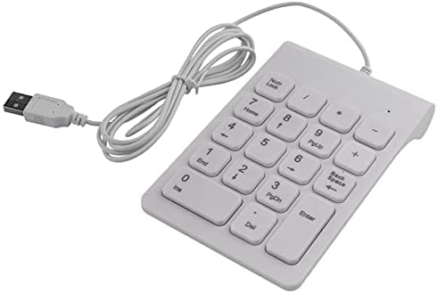 Wanjorlay Mini USB Filaire Pavé NuméRique Pavé NuméRique 18 Touches NuméRique pour Comptabilité Teller Ordinateur Portable Windows Notebook Tablets PC (Blanc) Fiche Technique et Prix au Maroc