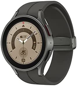 Samsung Galaxy Watch5 Pro Montre connectée Intelligente, suivi de la santé, montre sport, batterie longue durée, Bluetooth, 45mm, Titanium, Extension garantie 1 an [Exclu Amazon] – Version FR Fiche Technique et Prix au Maroc