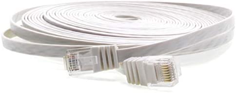 5m - Câble plat CAT5 Ethernet | blanc - 1 piece | 10/100/1000 Mo/s | Câble Réseau RJ45 | ruban | mince | câble de Patch | ribbon | LAN Câble | idéal pour les planchers , stratifié, parquet , bandes frontalières , des plinthes , des tapis Avis, Fiche Technique et Prix au Maroc