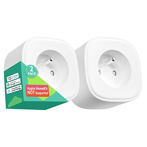 Prise Connectée WiFi (Type E), Prise Intelligente Compatible avec Alexa, Google Home et SmartThings, Lot de 2 Prise Française Programmable avec Contrôle à Distance, Contrôle Vocal et Fonction de Temps Fiche Technique et Prix au Maroc