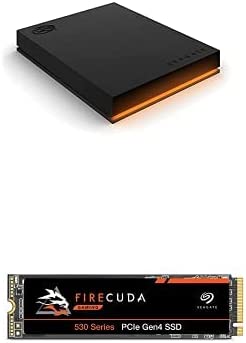 Seagate Bundle of FireCuda Gaming Hard Drive, 1 to, Disque Dur Externe Portable HDD, USB 3/2, FireCuda 530, 1 to, SSD Interne, M.2 PCIe 4e génération ×4 NVMe 1.4, 7 300 Mo/s Fiche Technique et Prix au Maroc