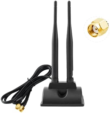 Vecys Antenne WiFi Double Fréquence 2.4G / 5G / 5.8G Booster Signal Omnidirectionnel MIMO Base Magnétique 6dBi Adaptateur RP-SMA 1.2M 3.9ft Antenne Externe Fiche Technique et Prix au Maroc