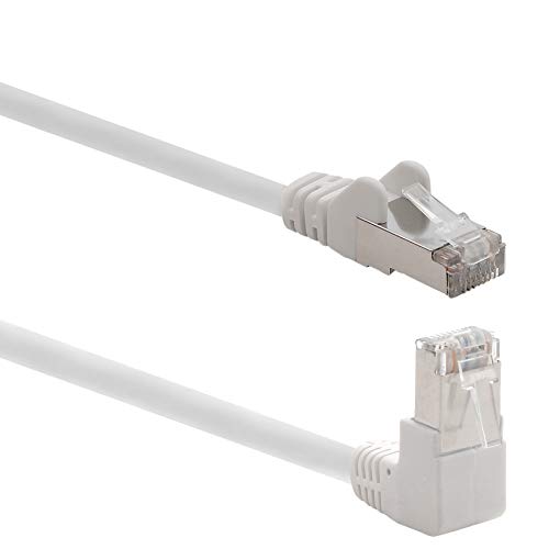 1aTTack.de Câble réseau Cat.6 coudé à 90° Cat6 (SFTP PIMF) 1000 Mbit/s RJ45 compatible avec Cat5, Cat5e, Cat6, Cat6a, Cat7, Cat7a, Cat8 1 m 1 pièce blanc Avis, Fiche Technique et Prix au Maroc