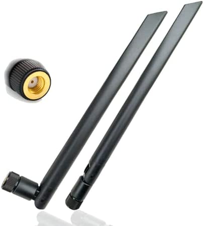 UniteCom Lot de 2 terminaux Wi-Fi double bande 2,4 GHz 5 GHz 5 dBi Gain RP-SMA Connecteur mâle 90° Amovible Pliable Antenne Omnidirectionnelle Wi-Fi Internet Haut débit (Noir) Fiche Technique et Prix au Maroc