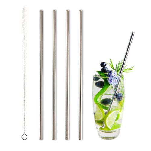 4 Pailles en acier inoxydable réutilisable avec brosse de nettoyage-Argent
 Fiche Technique et Prix au Maroc