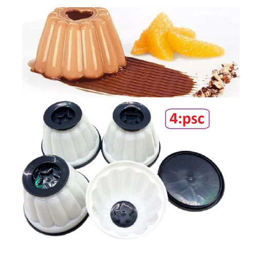 4 Pcs Moules à Flan avec couvercles individuels en plastique ,moules à Dessert
 Fiche Technique et Prix au Maroc