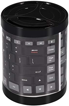 Clavier sans Fil De Bluetooth De 87 Clés, Clavier Imperméable De Poche De Clavier Pliable De Silicone Environnemental pour l'Ordinateur Portable/Tablette/Smartphone, Charge d'Usb De Soutien(Noir) Fiche Technique et Prix au Maroc