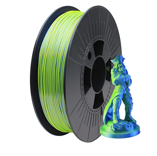 ICE FILAMENTS, Illusion+ Filament (Silk PLA), Filament d'imprimante 3D, 1.75mm, 0.75kg, Blue+NeonYellow (Bleu+Jaune) Fiche Technique et Prix au Maroc