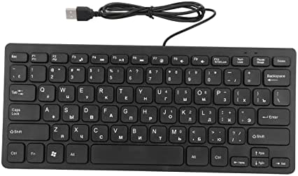 ciciglow Clavier Filaire, TT-A01 78 Touches USB Clavier Muet Ultra Mince Mini Clavier Russe/Français/Allemand pour PC Ordinateur Portable Ordinateur de Bureau(Russe) Fiche Technique et Prix au Maroc