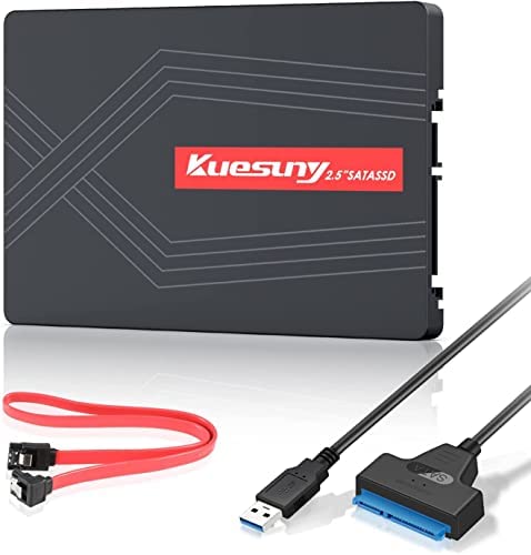 Kuesuny 512TB SSD SATA III 6 GB/s Disque Dur Interne Solid State 2,5 Pouces, Vitesse de Lecture jusqu'à 560MB/s, Compatible avec Les Ordinateurs Portables et Les PC de Bureau (Noir) Fiche Technique et Prix au Maroc
