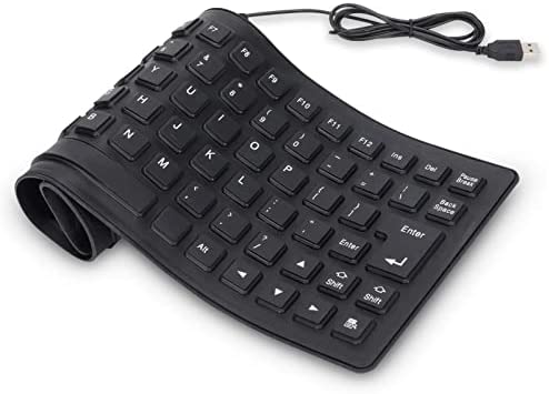 Agatige Clavier Pliable en Silicone USB 85 Touches, Clavier en Silicone Filaire Souple Silencieux étanche Portable pour Ordinateur Portable PC(Noir) Fiche Technique et Prix au Maroc
