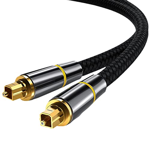 Amazon Brand - Eono Câble Optique Audio Numérique Toslink, 2m Cordon Fibre Optique Toslink Digital 24K Platinum Male à Male Compatible avec HiFi Home Cinéma, Amplificateur, TV, PS4, Xbox Avis, Fiche Technique et Prix au Maroc