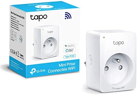 Tapo Prise Connectée WiFi, Prise Intelligente compatible avec Alexa et Google Home, 10A Type E, Contrôler le radiateur, la cafetière, la lampe à distance, aucun hub requis, Tapo P100(FR) 1 Pack Fiche Technique et Prix au Maroc