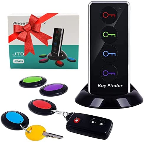 Key Finder, JTD Tracker Key Finder sans Fil/Localisateur d’éléments RF sans Fil avec Support pour Lampe de Poche à Del et Base pour pour téléphone cellulaire Pets (1-4) Fiche Technique et Prix au Maroc