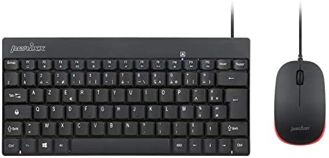 Perixx PERIDUO-212, Ensemble Clavier Souris Mini Filaire pour Windows - 12 Touches Multimédia, Noir, AZERTY Fiche Technique et Prix au Maroc