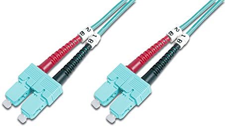 DIGITUS FO câble patch OM3-1 m SC vers SC câble fibre optique - LSZH - Duplex Multimode 50/125µ - 10 GBit/s - Turquoise Avis, Fiche Technique et Prix au Maroc