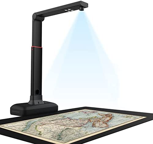 QINTH Scanner De Livres/Documents 23MP, Scanner D'appareil Photo Grand Format A2/A3, Technologies D'aplatissement Automatique Et De Suppression des Empreintes Digitales, OCR Multilingue, PC/Mac Fiche Technique et Prix au Maroc